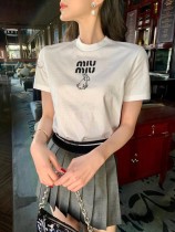 ミュウミュウ服コピー 大人気2023新品 MIUMIU レディース 半袖Tシャツ