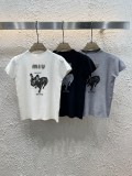 【使い勝手抜群】 2025 ミュウミュウ 新作 半袖Tシャツ スーパーコピー 3色
