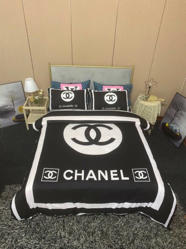 完売必至 シャネル 2026新作 掛け布団カバーセット4点 ダブルサイズ/キングサイズベッド 綿生地ベッドカバー 新居寝具用品