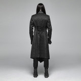 Gothic jacquard Mid-length Men's Coat black