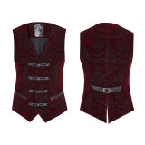 Gothic Printing Color Men's Vest Black/Red/Green