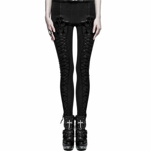 Gothic Tie Rope Thickened Women's Leggings Pant