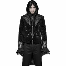 Gothic Dress with Swallow Tail Men's Coat black