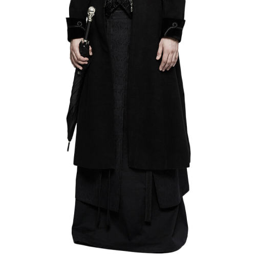 Gothic Half Men's Black Long Skirt