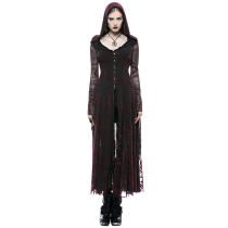 Gothic flame women's long coat