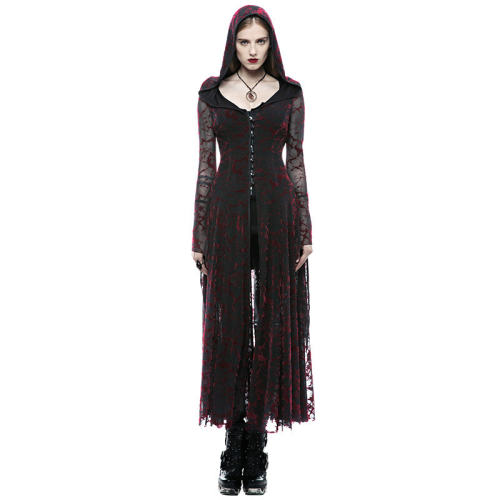 Gothic flame women's long coat