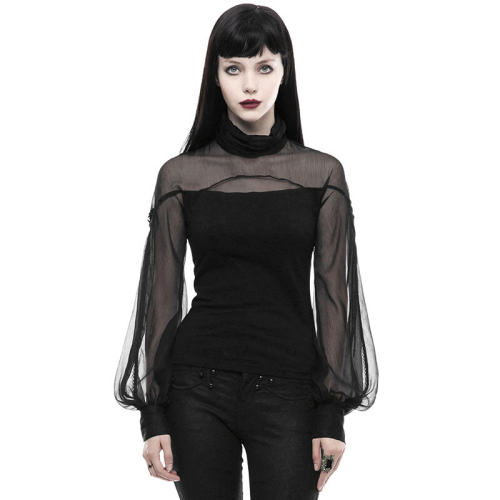 Gothic perspective lantern sleeve Women's T-shirt Black