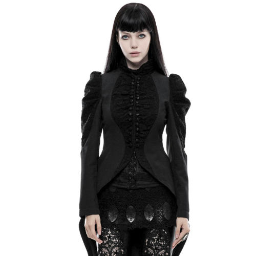 Gothic Gorgeous vintage women's long coat black
