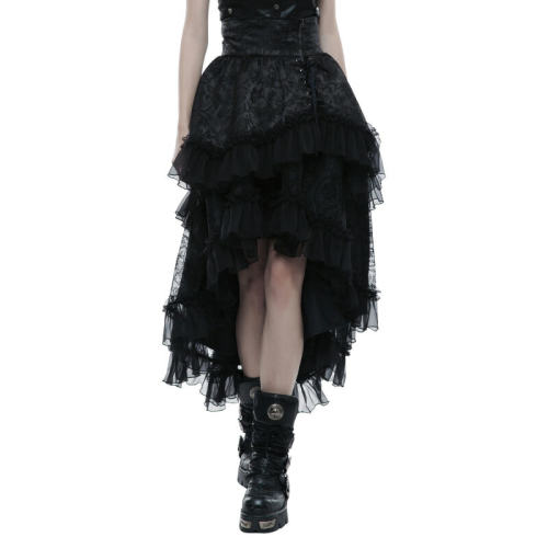 Lolita Double-layer High Waist Women's Skirt Black