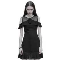 Gothic light Ruffled off-the-shoulder women’s dress