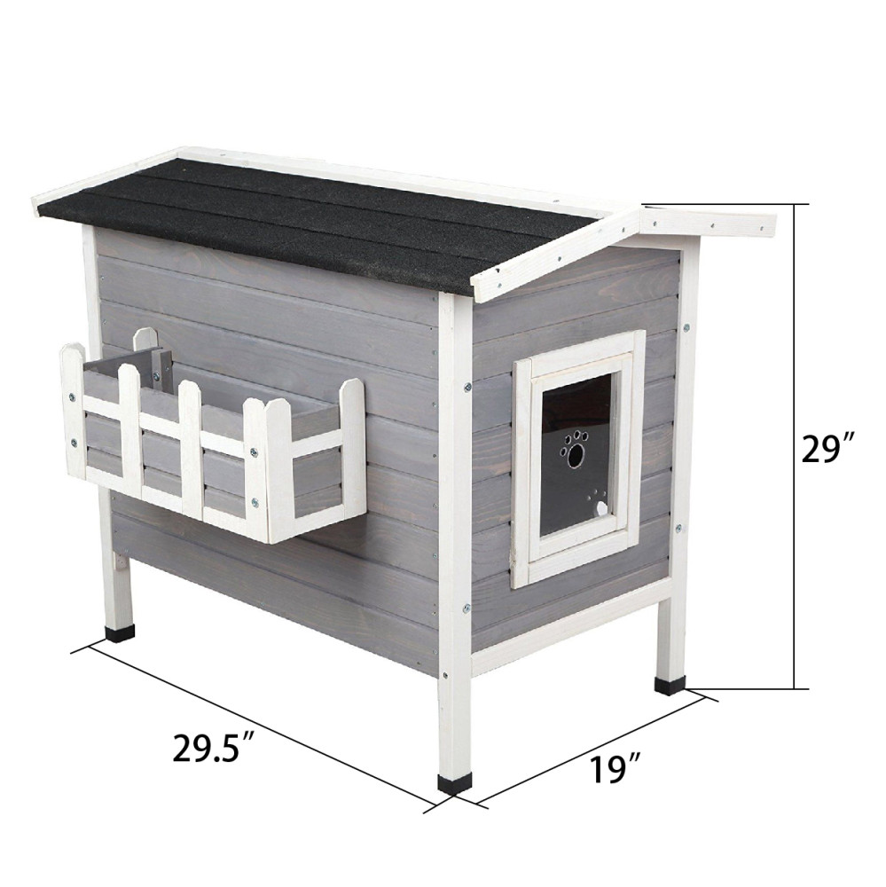 Us 139 99 Petsfit Weatherproof Outdoor Cat Shelter House Condo