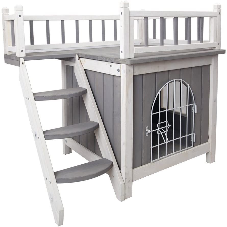 Us 99 99 Petsfit Indoor Wooden Dog Pet Cat House With Stairs M Petsfit Com