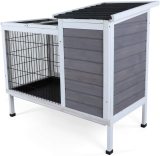 Petsfit Rabbit Hutch Indoor Bunny Cage with Pull Out Tray, Guinea Pig Cage Hutch Outdoor