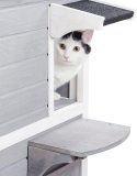 Petsfit 2-Story Weatherproof Outdoor Kitty Cat House/Condo/Shelter with Escape Door