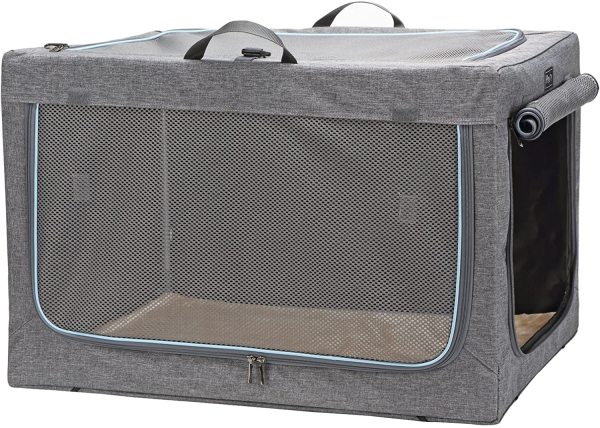 Petsfit Travel Pet Crate Indoor/Outdoor for Dog Travel Kennel,Collapsible Soft Dog Crate