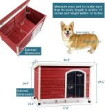 Petsfit Wooden Dog Houses for Small Dog Medium Dog and Large Dogs Weatherproof Outdoor Dog Kennel with Raised Feet