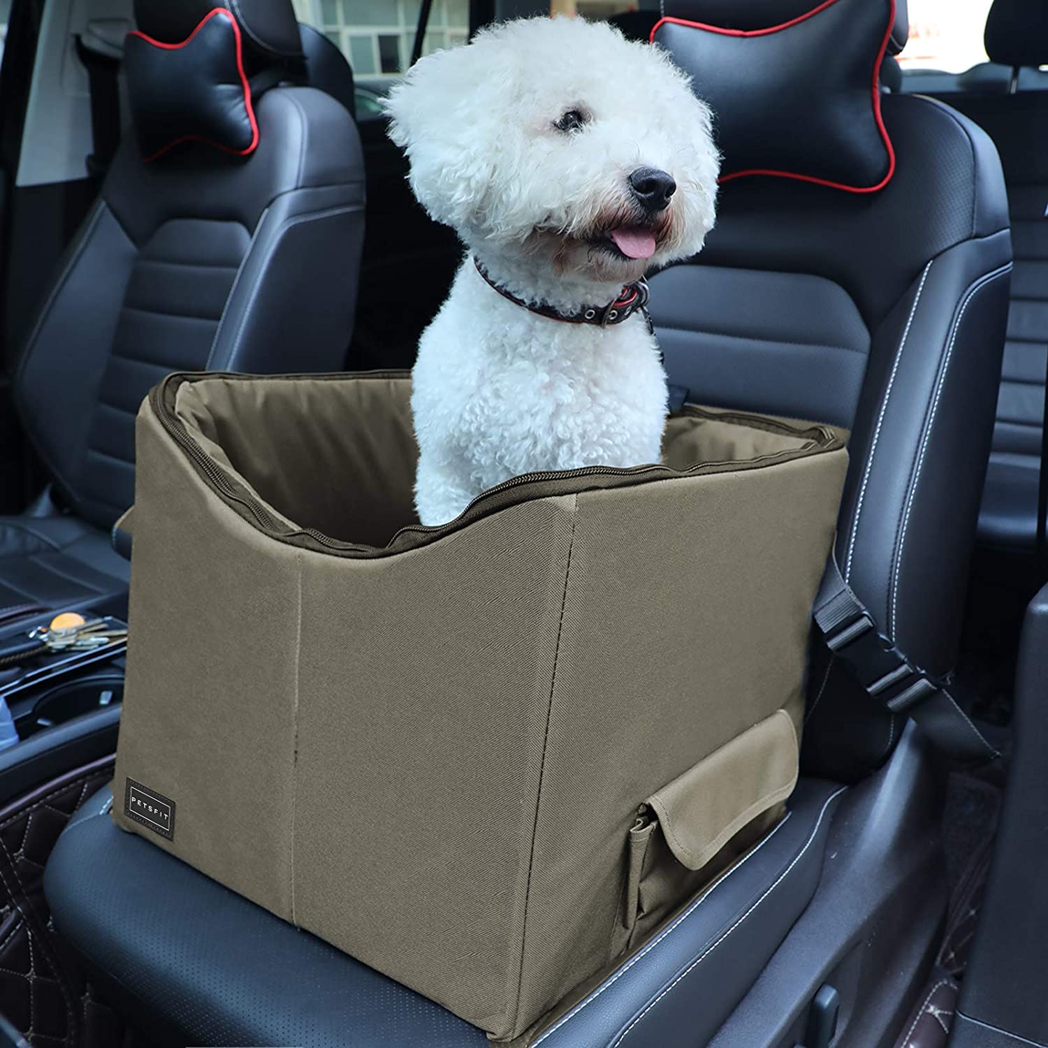 Portable Dog Car Seat for Small Medium Dogs Foldable Carry Bag for Pets with Dog Grey AYNEFY Pet Safety Car Seat Puppy Travel Seat Cat