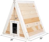Petsfit Outdoor Triangle Cat House with Escape Door for All Cats (Red)