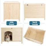 Petsfit Foldable Wooden Dog House, No Assemble Required