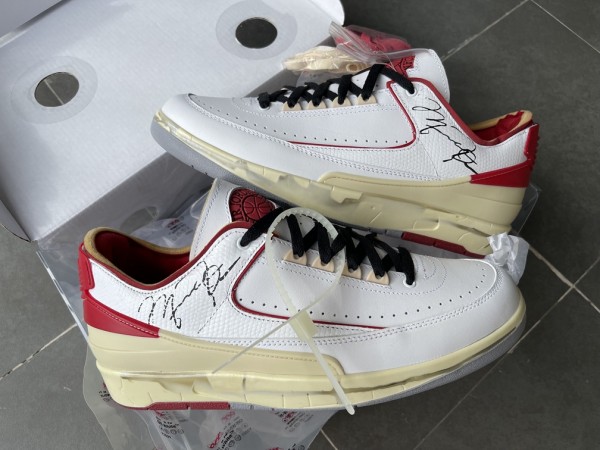 OFF-WHITE x Air Jordan 2 Retro Low White Red