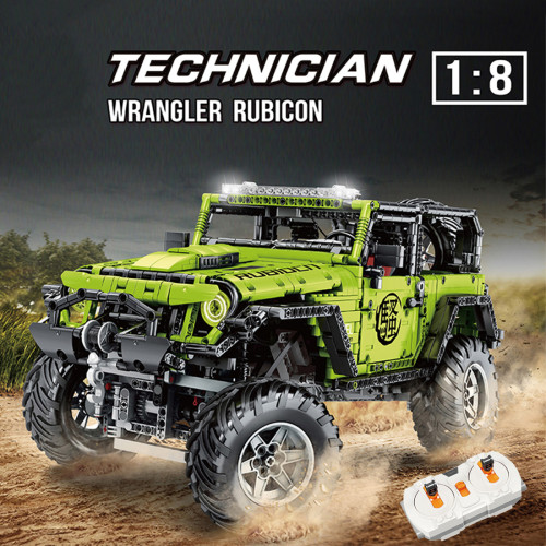 Technic Jeep Wrangler Rubicon Model 2343Pcs Assembly Off Roader Custom Construction Building Blocks Kits for Kids with RC Motor