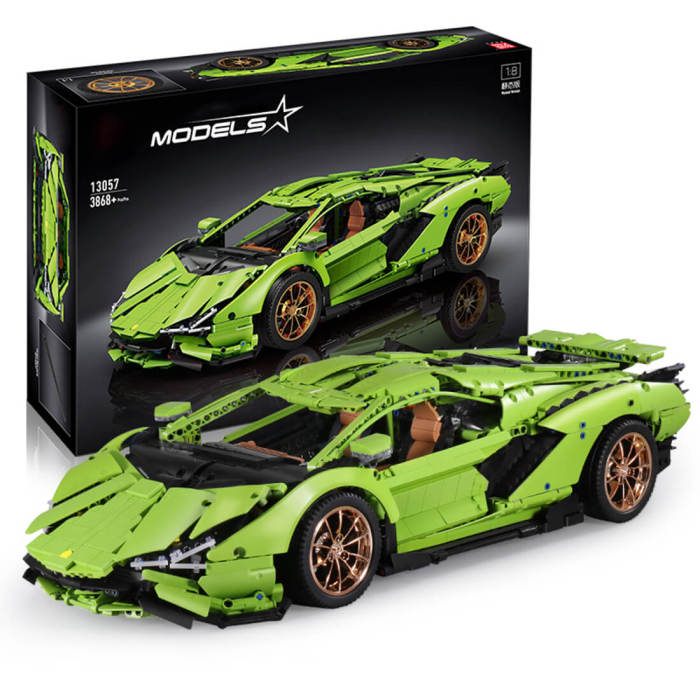 3758Pcs Technic MOC Lamborghini Sian 1:8 DIY Building Block Toys -Mould King 13057