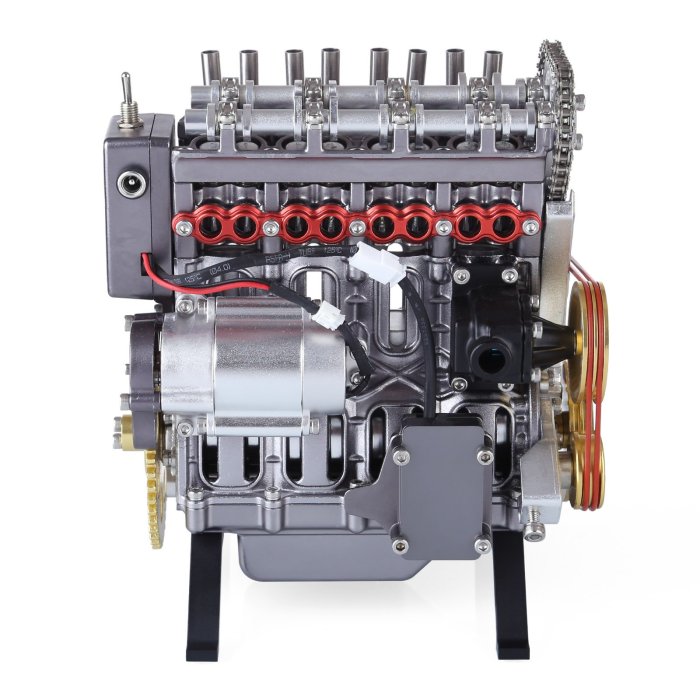 Teching 4 Cylinders Car Engine Model DIY Assembly V4 Engine Metal Model Kit