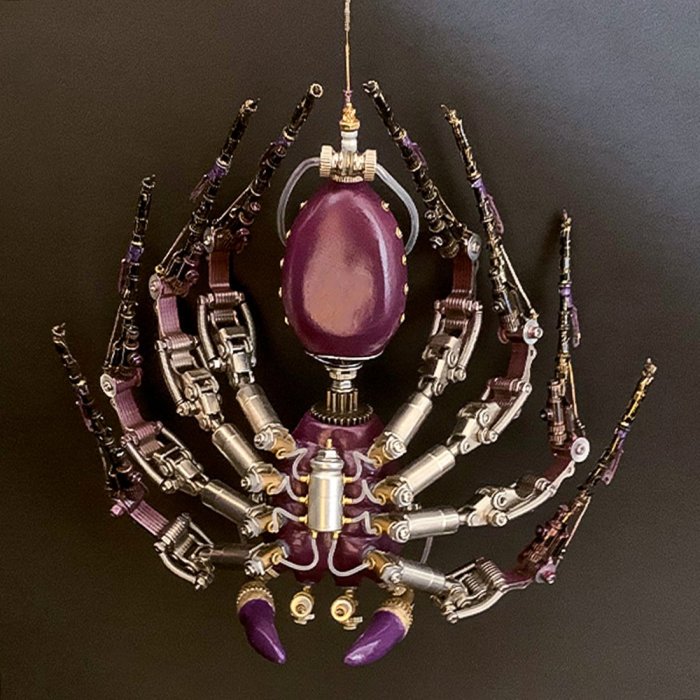 Creative Mechanical Insect Metal Model Handmade Assembled Crafts for Home Decor - Magic Spider