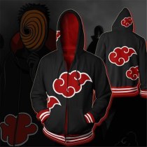 2019 New Anime NARUTO Hoodie Akatsuki Organization Cosplay Costume 3D Printing Casual Zipper Men Women Jackets Sweatshirts