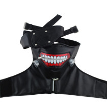 2019 Masks Tokyo Ghoul Kaneki Ken Adjustable Zipper Faux Leather Mask Halloween Black And White
