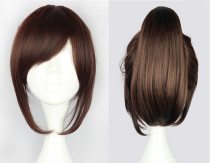 Attack on Titan Sasha Blouse 35cm 13.78  Short Straight Cosplay Wigs for Women Claw Clip Ponytail Anime Synthetic Hair + Wig Cap