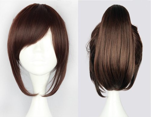 Attack on Titan Sasha Blouse 35cm 13.78  Short Straight Cosplay Wigs for Women Claw Clip Ponytail Anime Synthetic Hair + Wig Cap