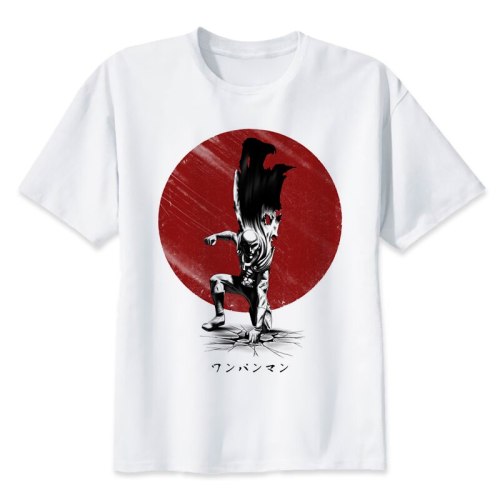 one punch man saitama t shirt men Summer japanese anime funny print T Shirt boy short sleeve with white color Fashion Top Tees