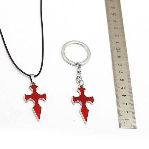 SAO Sword Art Online Necklace Knight of Blood Cross Pendant Metal Rope Chain Choker Necklaces Women Men Charm Gifts Jewelry