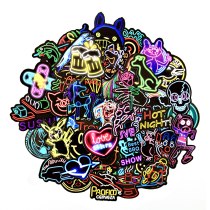 50 pcs Neon Stickers for Children Toy Phone Laptop Travel Luggage Car Styling Bike Motorcycle Cool Funny Sticker Bomb Decals