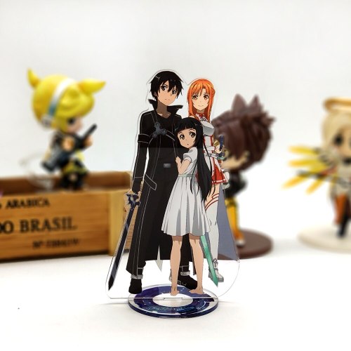 Sword Art Online SAO Kirito Asuna family yui acrylic stand figure model double-side plate holder topper anime