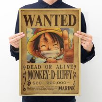 One Piece 10pcs Action Figure Bounty Poster Craft Print Wall Sticker Vintage Movie Playbill Luffy Stickers One Piece Wallpaper