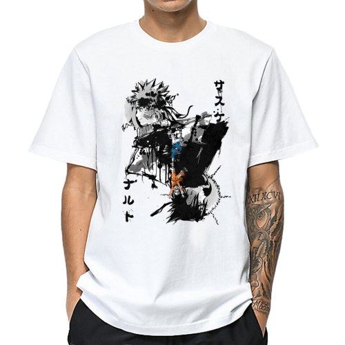 Naruto Boruto T Shirt Homme Fashion Brand Men's T-Shirts Cotton White Tshirt Men Short Sleeve Summer Top Casual Shirt