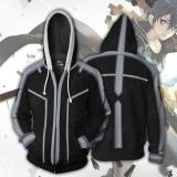 Anime Sword Art Online Kirito Asuna Yuuki Cosplay Hoodies Costumes Men Women Spring Jacket Zipper hoodie coat S-5XL