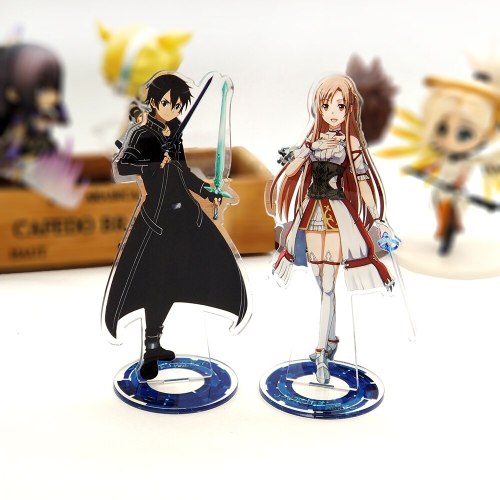 Love Thank You Sword Art Online SAO Kirito Kazuto Asuna acrylic stand figure model double-side plate holder cake topper anime