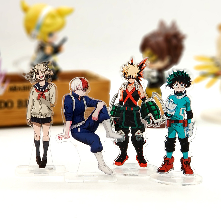 Love Thank You My Hero Academia Boku Midoriya Deku Shoto Bakugou Toga Acrylic Stand Figure Model Plate Holder Cake Topper Anime
