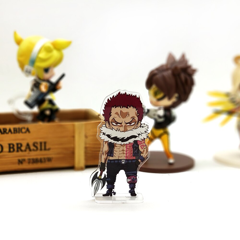 Love Thank You One Piece Charlotte Katakuri Small Acrylic Stand Figure Model Plate Holder Cake Topper Anime Cool Japanese Manga