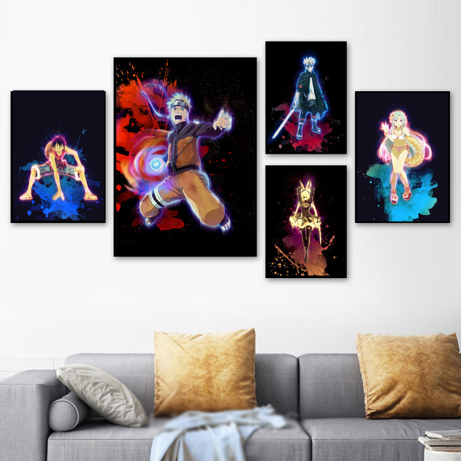 One Piece Naruto Dragon Ball Tokyo Ghoul Anime Poster And Prints Wall Art Canvas Painting Wall