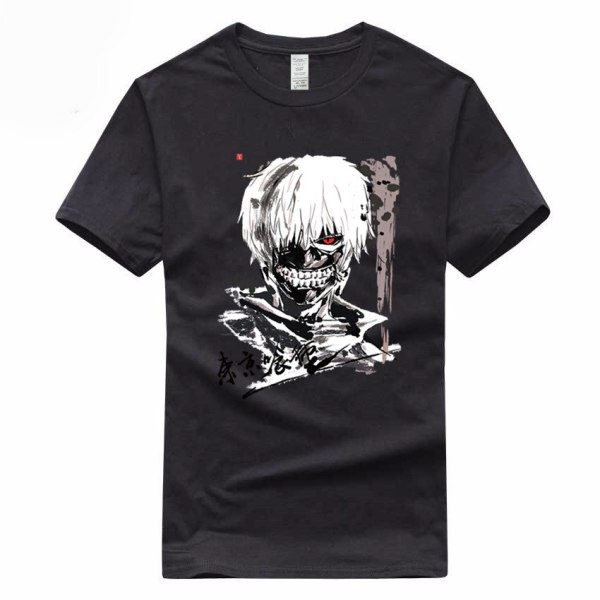Kaneki Tokyo Ghoul Anime Ken Euro Size 100% Cotton T-shirt Summer Casual O-Neck Short sleeve Tshirt For Men And Women GMT091