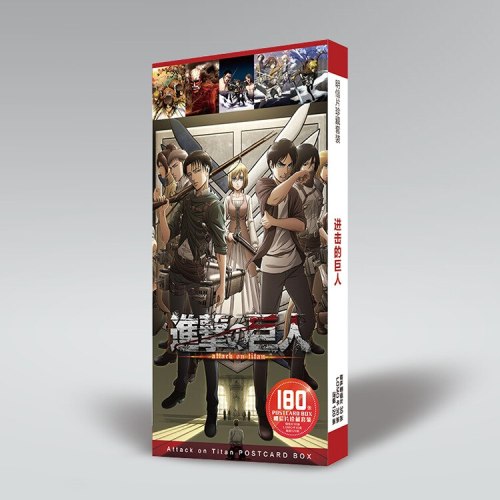 Anime Attack on Titan Fanart Eren Mikasa Ackerman Levi Fanart Postcard Post Cards Sticker Artbook Gift Cosplay Props Book Set