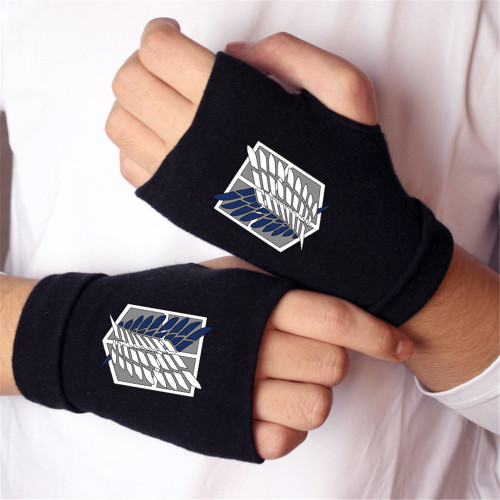 Anime Attack on Titan Madara cat Finger Cotton Knitting Wrist Gloves Mitten Lovers Anime Accessories Cosplay Fingerless gloves