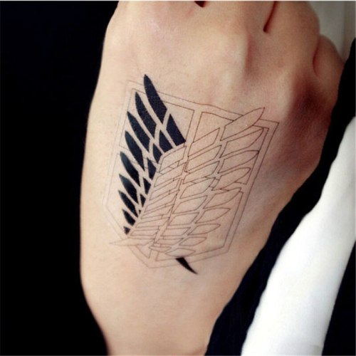 Attack on titan Wings of Liberty Cosplay Props Waterproof Animation Cartoon Logo Temporary Tattoo Stickers XR062