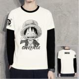 Luffy with straw hat design tee shirt ONE PIECE t shirt Pirates long sleeve t-shirt