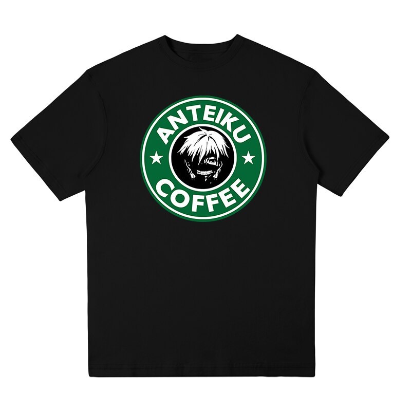Get Wallpaper Men T Shirt Leisure Trend Original Anteiku Coffee Logo Japanese Desktop Wallpaper Free