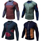 New Fitness Compression will will t shirt Men naruto armor naruto Bodybuilding Long Sleeve 3d t shirt Crossfit Tops Shirts